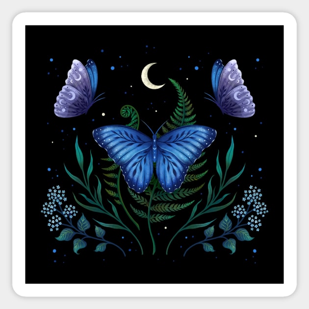 Blue Morpho Butterfly Sticker by Episodic Drawing